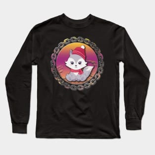 xmas winter fox Long Sleeve T-Shirt